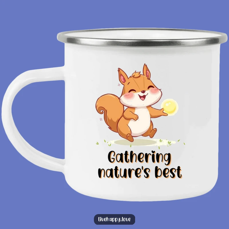 Funny Squirrel Light Chase Camping Mug - Adventure Fuel, Playful Gift