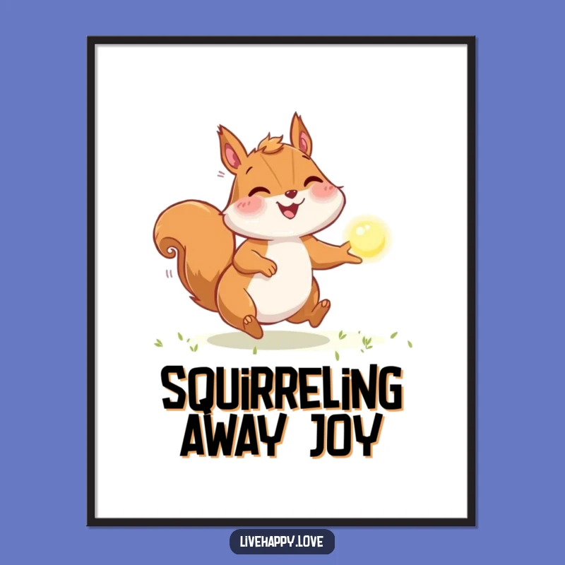 Funny Squirrel Light Chase Digital Art - Instant Energy Decor, Unique Gift