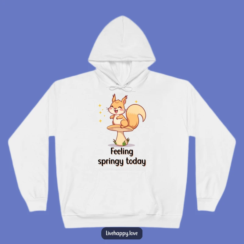 Funny Squirrel Hoodie: Cozy Mushroom Bounce, Sparkly Funny Gift