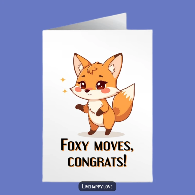 Free Printable Congrats Card: Fox Dance, Hilarious Achievement Downloadable Gift