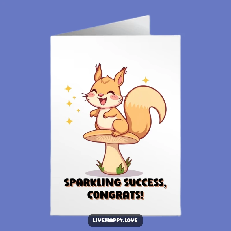 Free Printable Bouncing Squirrel Congrats Card: Sparkly Fun, Downloadable Gift