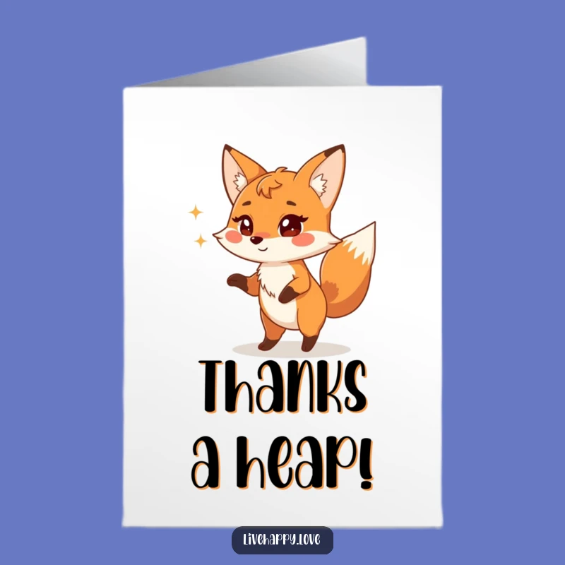 Free Printable Thank You Card: Fox Dance, Grateful Hilarious Downloadable Gift