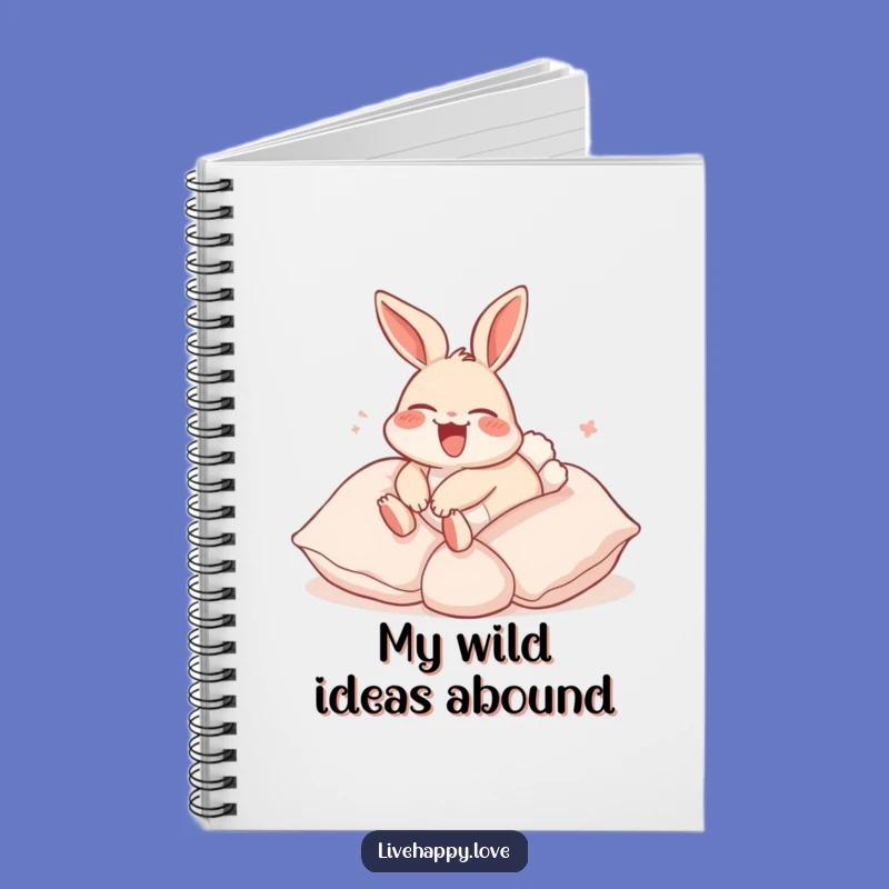 Funny Rabbit Pillow Roll Notebook - Journal Your Comfort, Unique Gift