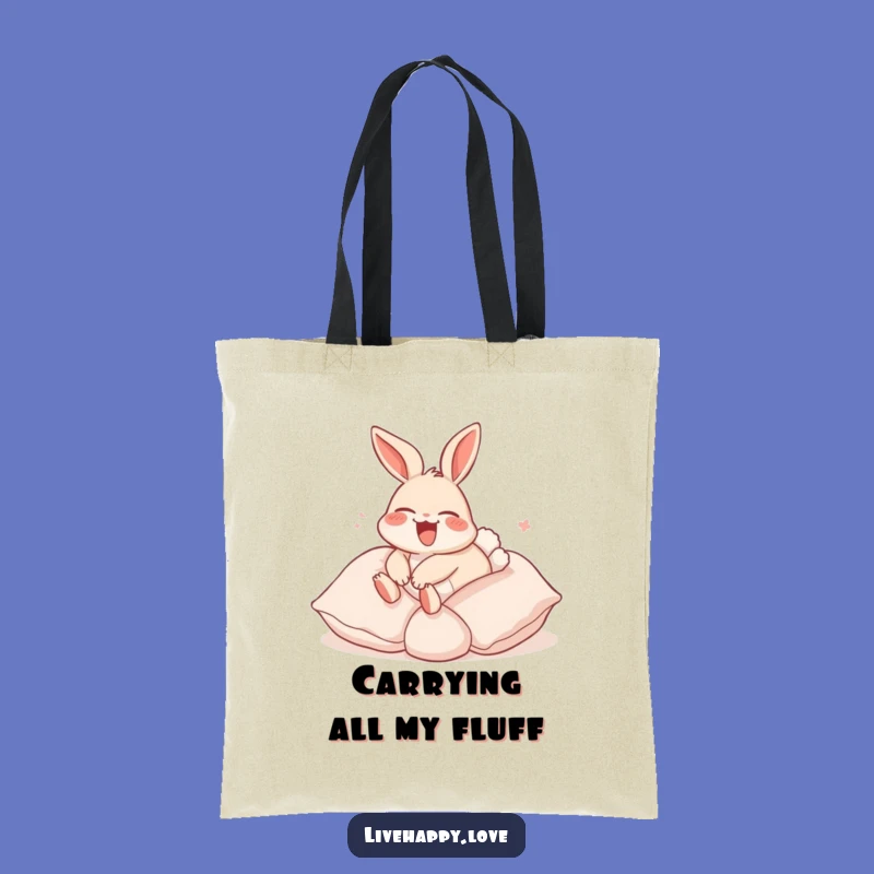 Funny Rabbit Pillow Roll Tote Bag - Carry Comfort, Whimsical Funny Gift